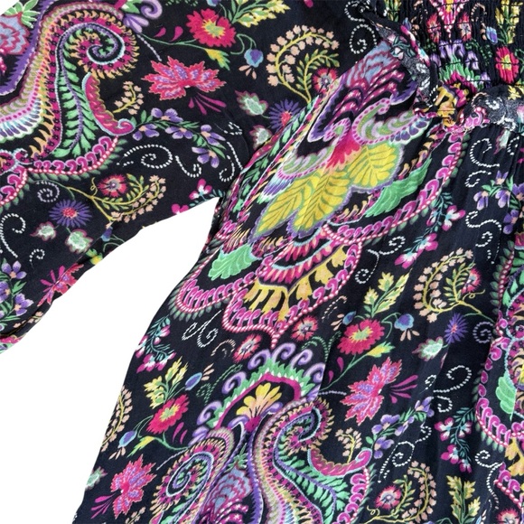 Anthropologie Vibrant Paisley Ruffle Swim Sheer Cover Up Size XS Long Sleeve - Picture 6 of 9